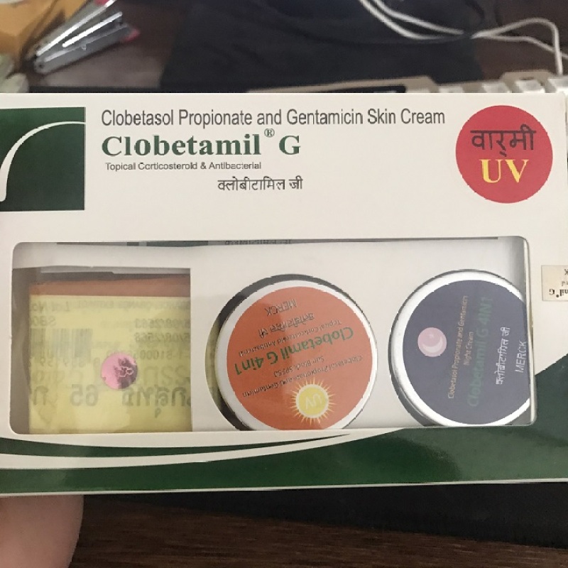 Bộ giảm nám, tàn nhang clobetamil g 4 món Thái Lan (Hộp) giá rẻ