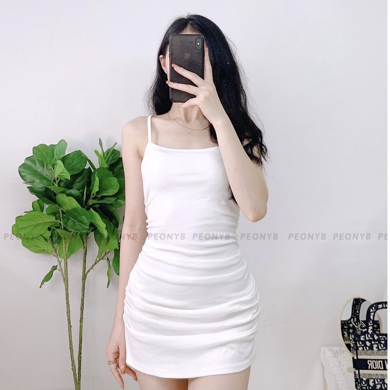 Váy đầm body hai dây dúm eo SIÊU ĐẸP