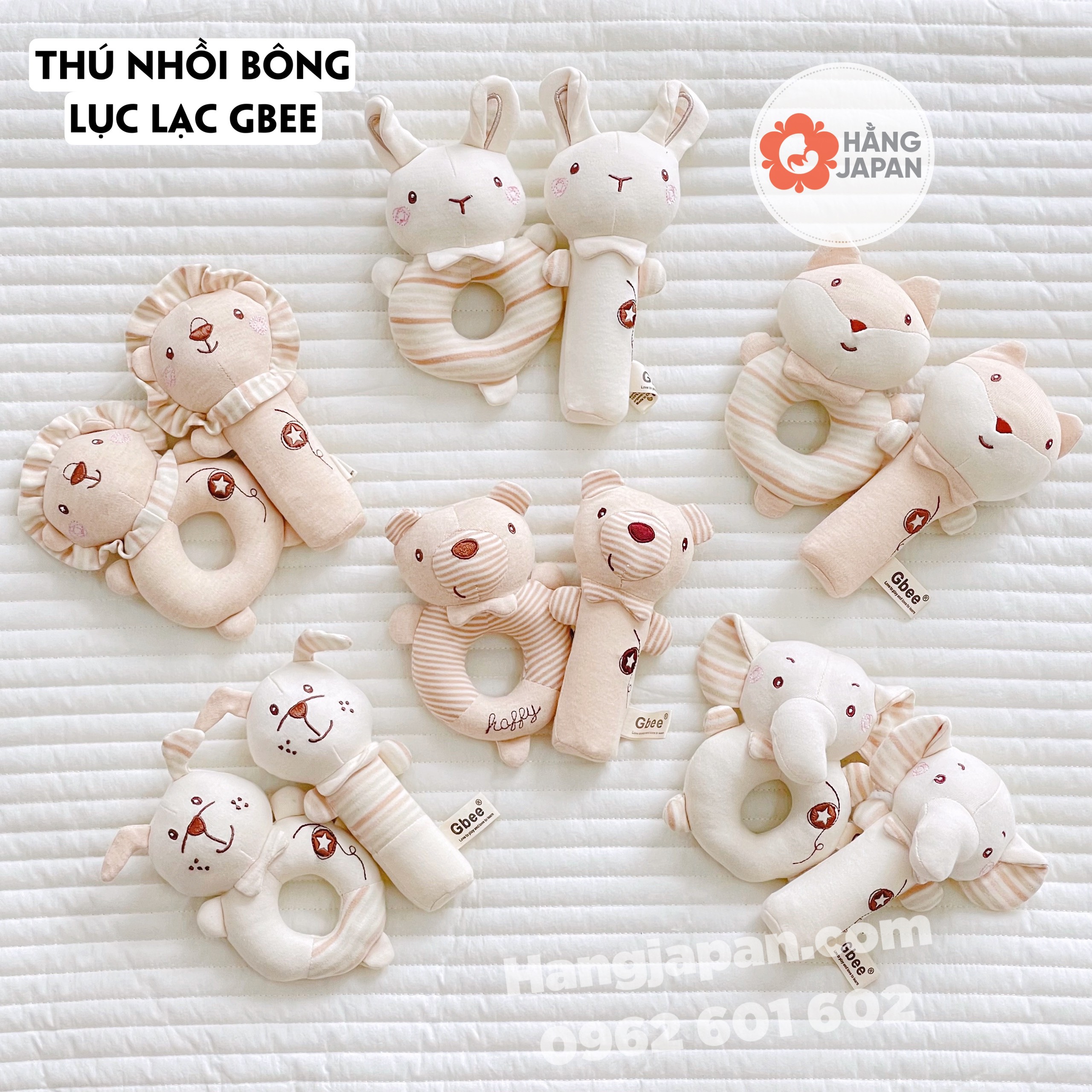 Thú Nhồi Bông Lục Lạc Cho Bé Cao Cấp Gbee mẫu ngẫu nhiên