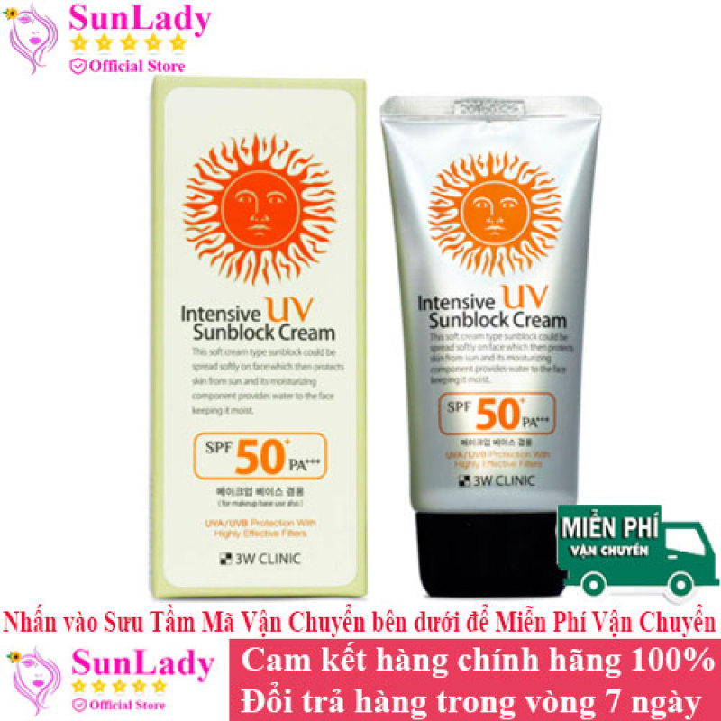 Kem chống nắng Intensive Uv Sunblock Cream 3W Clinic SPF 50++ 70ml nhập khẩu