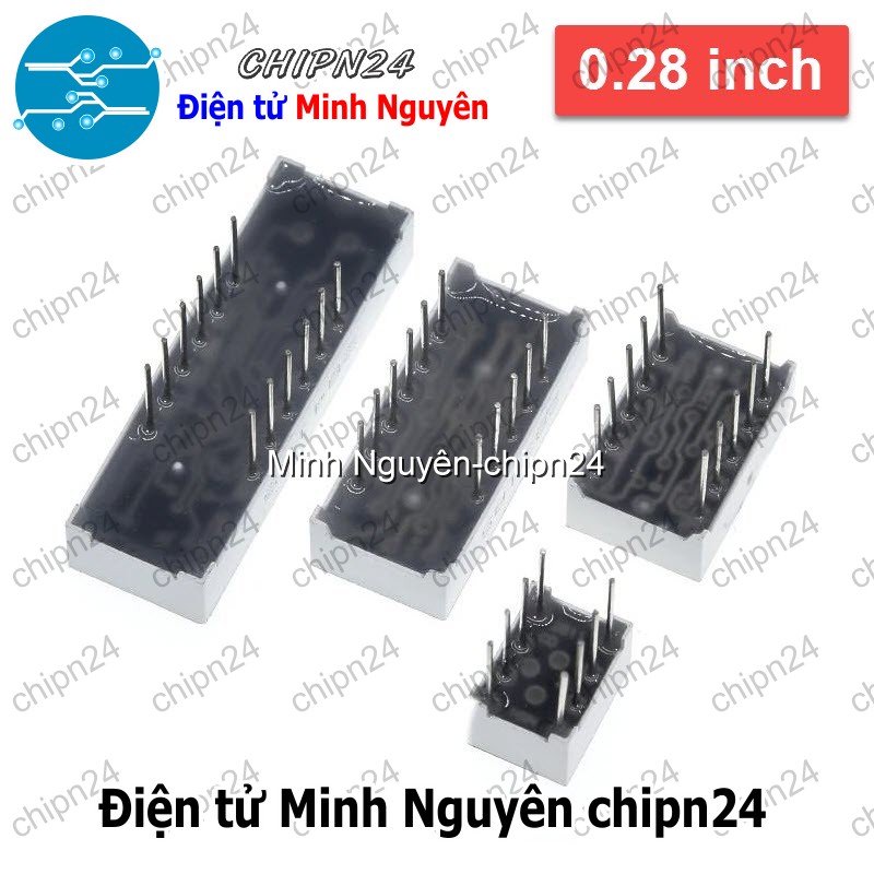 Led 7 Đoạn 0.28 inch Sáng Đỏ (1/2/3/4 Số Âm/Dương chung)- [Chọn Loại] - HHH.00200