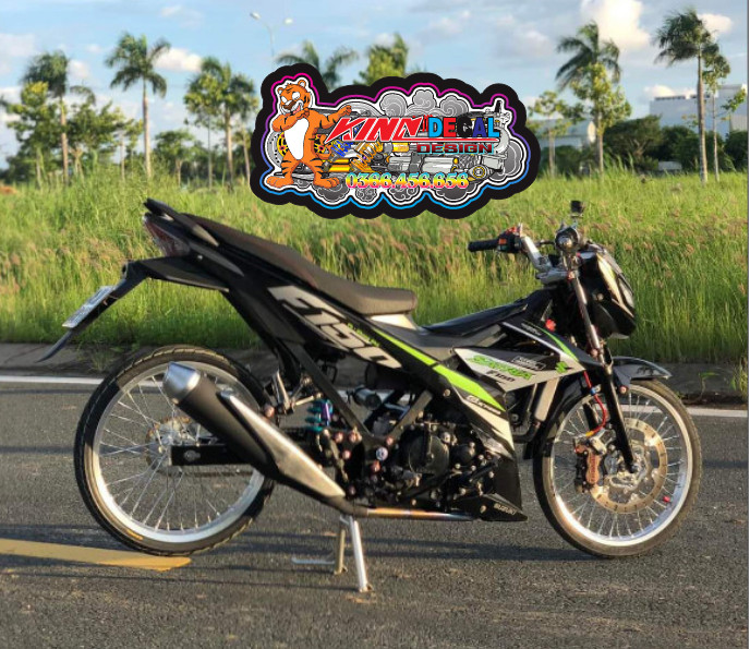 Tem Rời Satria màu đen xám xanh