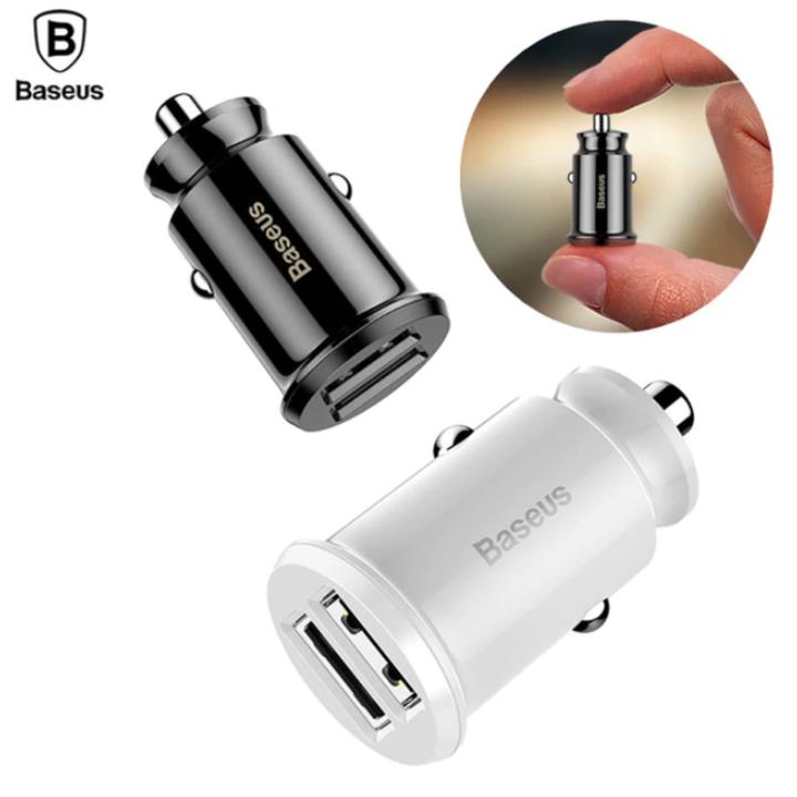 Tẩu sạc ô tô, xe hơi nhãn hiệu Baseus CCALL-ML01 dùng cho điện áp 12-24V, dòng ra 3.1A (Màu đen)