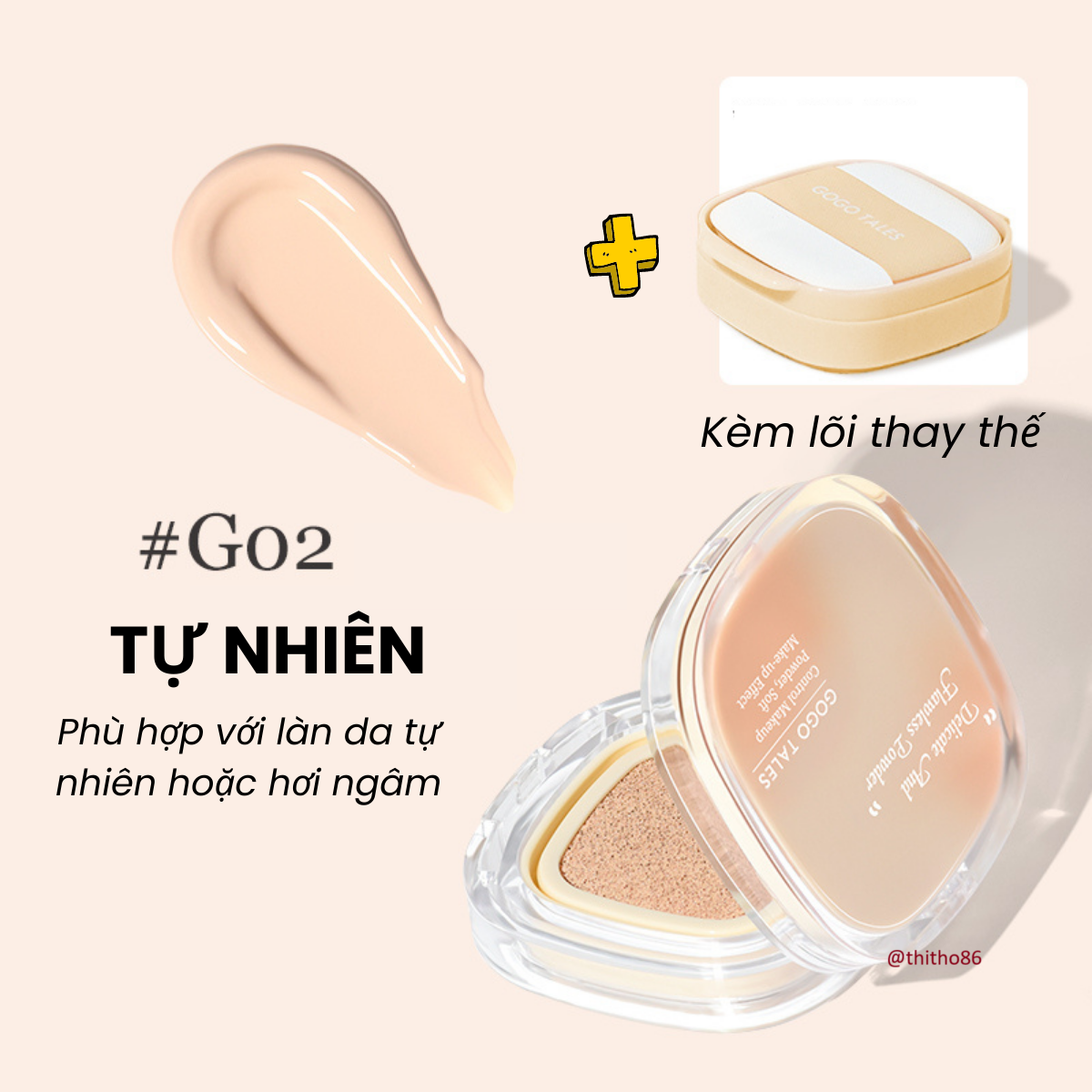 Phấn nước cushion gogo tales square box gt543 kèm lõi thay thế - gogo tales