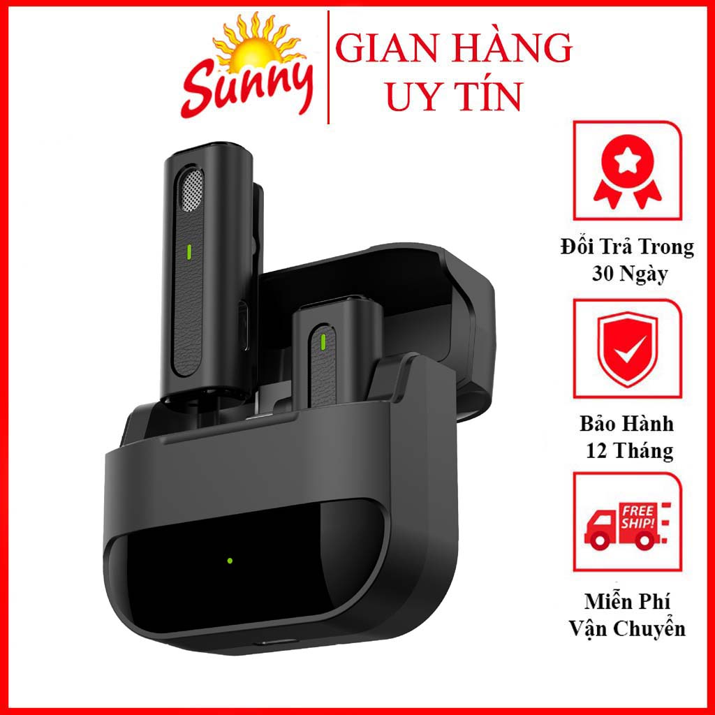 Micro Không Dây Cài Áo Thu Âm Cho Điện Thoại Mic Thu âm Livestream Không Dây Mini Cho Iphone Ipad Android - Sunny Store 88