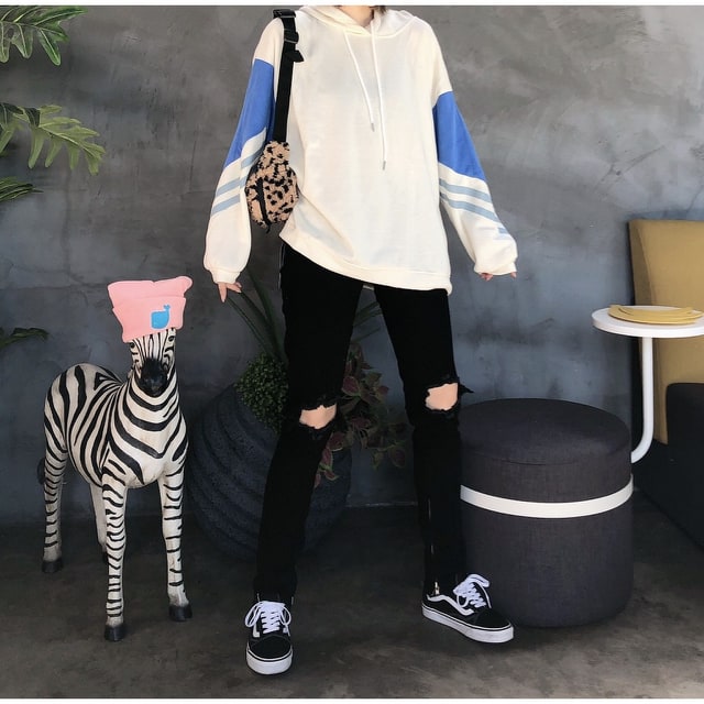 Quần Jean Nam Zip Rách Phong Cách.