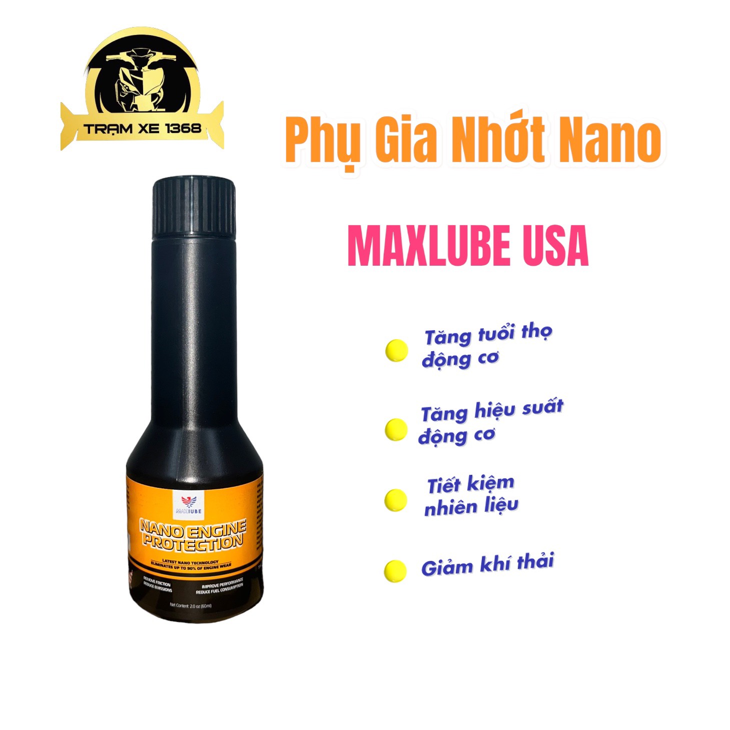 Phụ Gia MAXLUBE USA (súc động cơ, vệ sinh buồng đốt, nano nhớt)