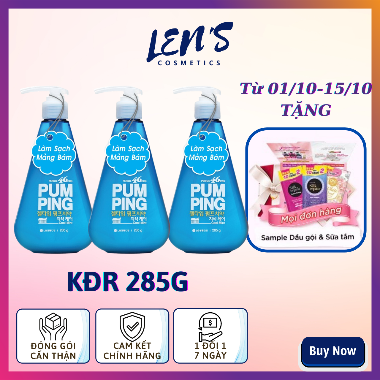[TẶNG QUÀ ĐƠN TỪ 249K] Kem Đánh Răng Perioe Pumping Cool Mint Hương Bạc Hà 285g