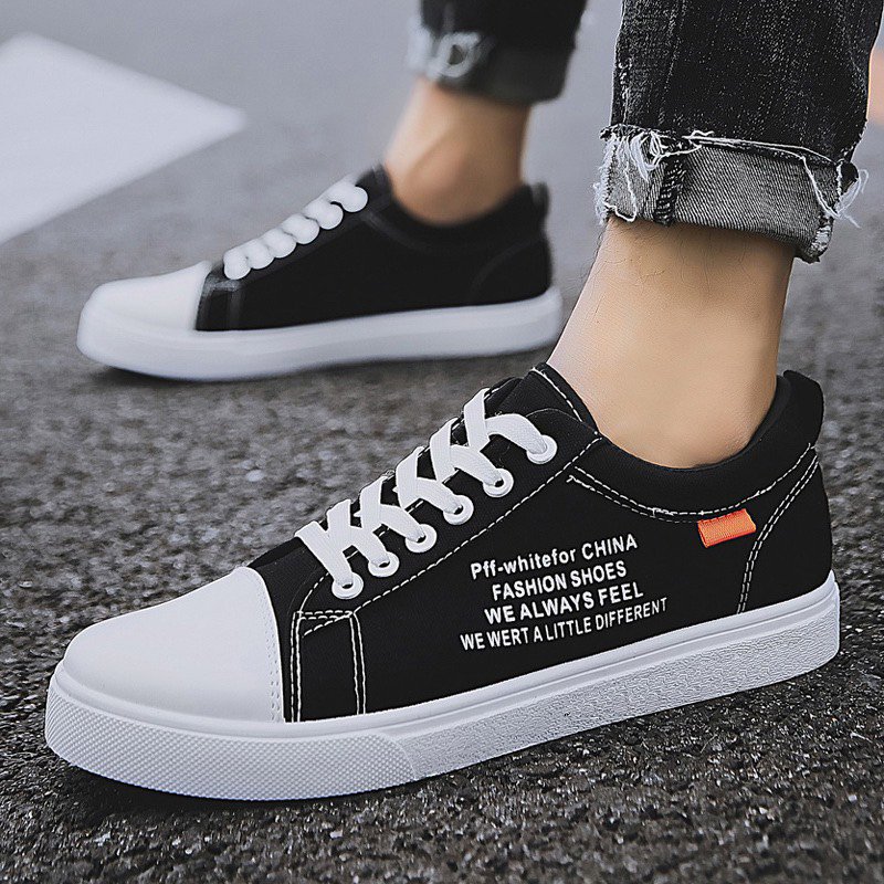 Giày sneaker thể thao nam Da Pu PFF Đính Tem Cam