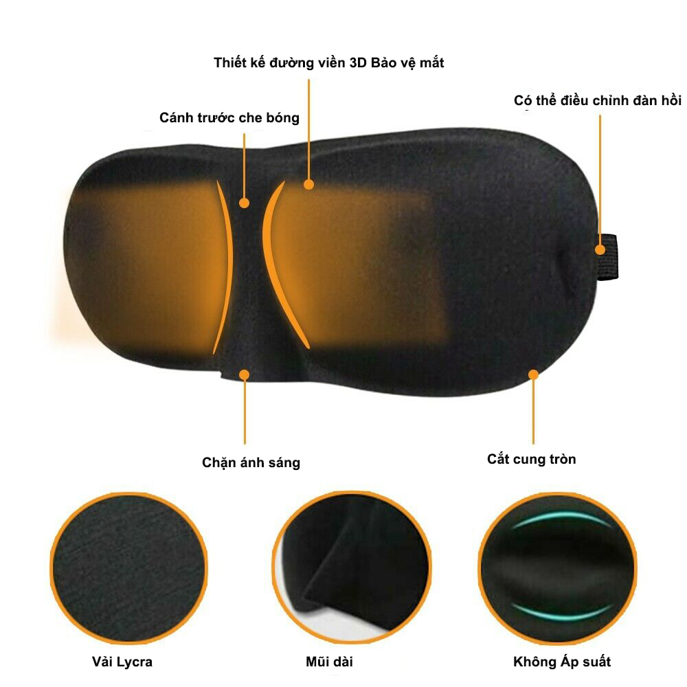 [HCM]Bịt mắt ngủ 3D - Cao cấp