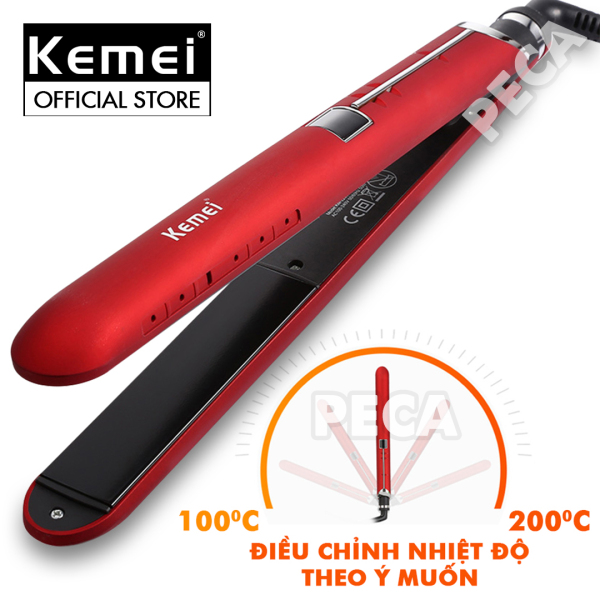 Máy duỗi tóc màn hình LCD thông minh Kemei KM-2205 làm nóng nhanh,21 mức nhiệt điều chỉnh phù hợp với nhiều loại tóc, tâm nhiệt gốm cao cấp an toàn cao cấp