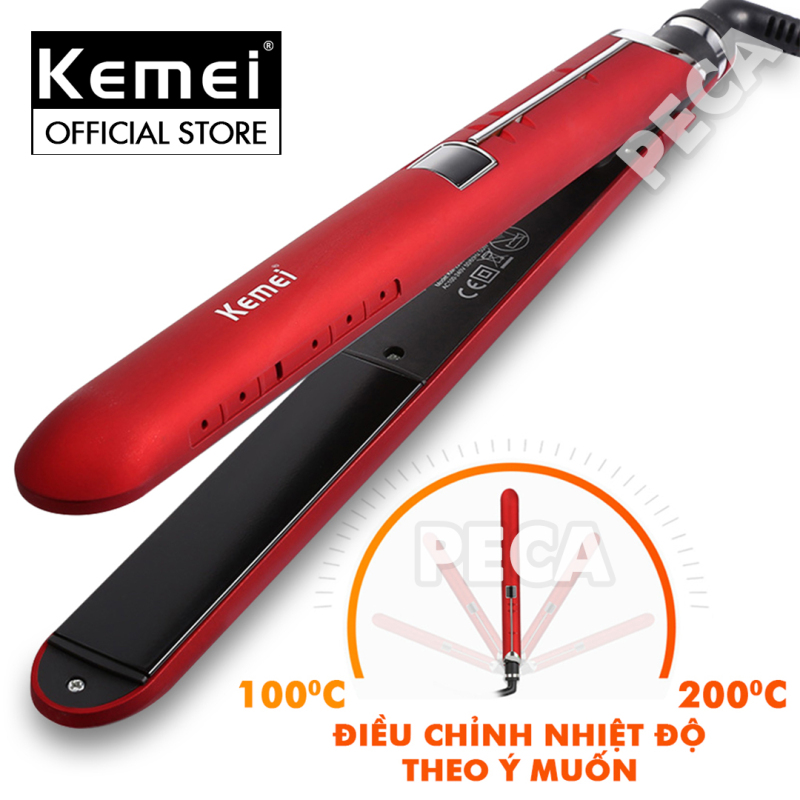 Máy duỗi tóc màn hình LCD thông minh Kemei KM-2205 làm nóng nhanh,21 mức nhiệt điều chỉnh phù hợp với nhiều loại tóc, tâm nhiệt gốm cao cấp an toàn nhập khẩu