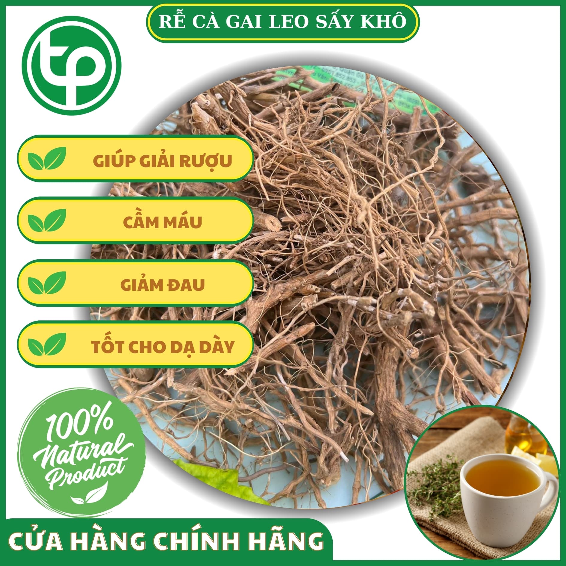 Rễ cà gai leo khô 1kg - Hàng sạch thơm cao cấp chuyên dùng để sắc nước và pha trà - Thảo Dược Tấn Phát