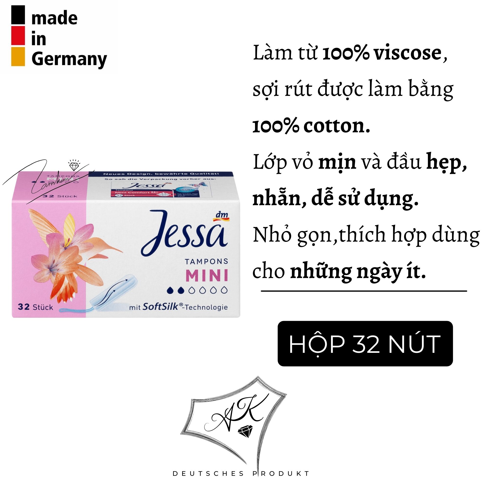 [Hàng Đức] Băng vệ sinh Jessa nội địa Đức