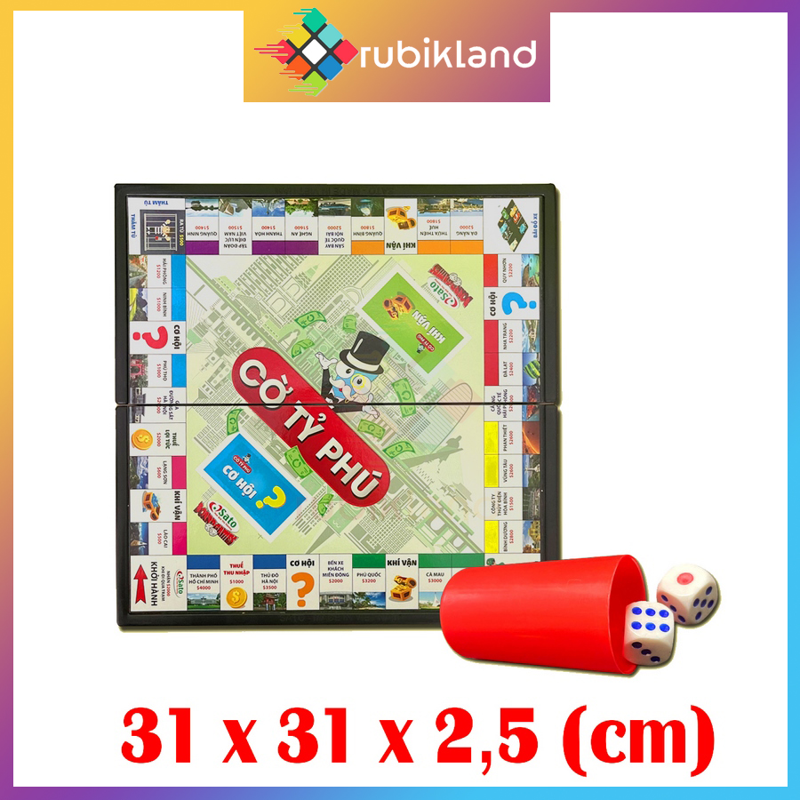 Bộ cờ tỷ phú sato size lớn trung monopoly cờ tỉ phú đồ chơi trí tuệ giải trí xả stress