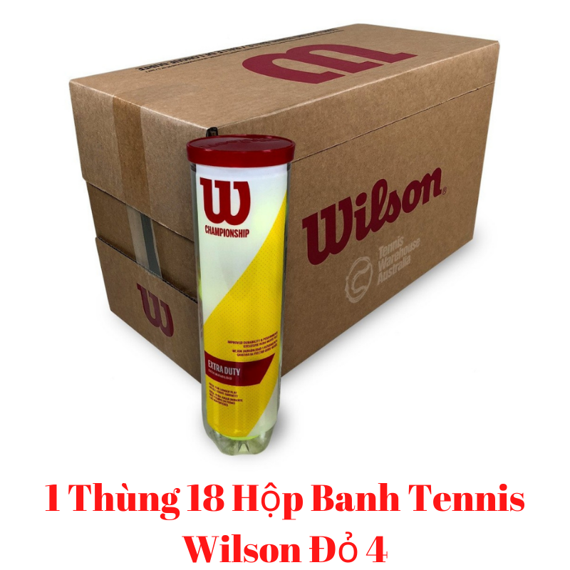 1 Thùng Banh Tennis Wilson Đỏ Gồm 18 Hộp Mỗi Hộp 4 Trái