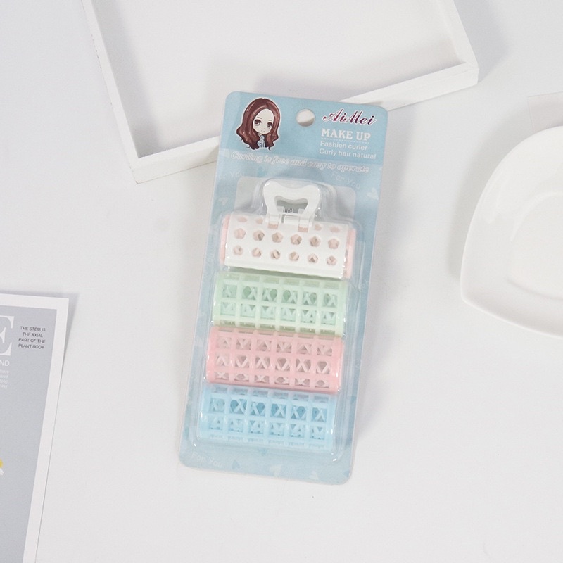 Bộ 4 Lô Gai Cuốn Tóc Nhiều Loại