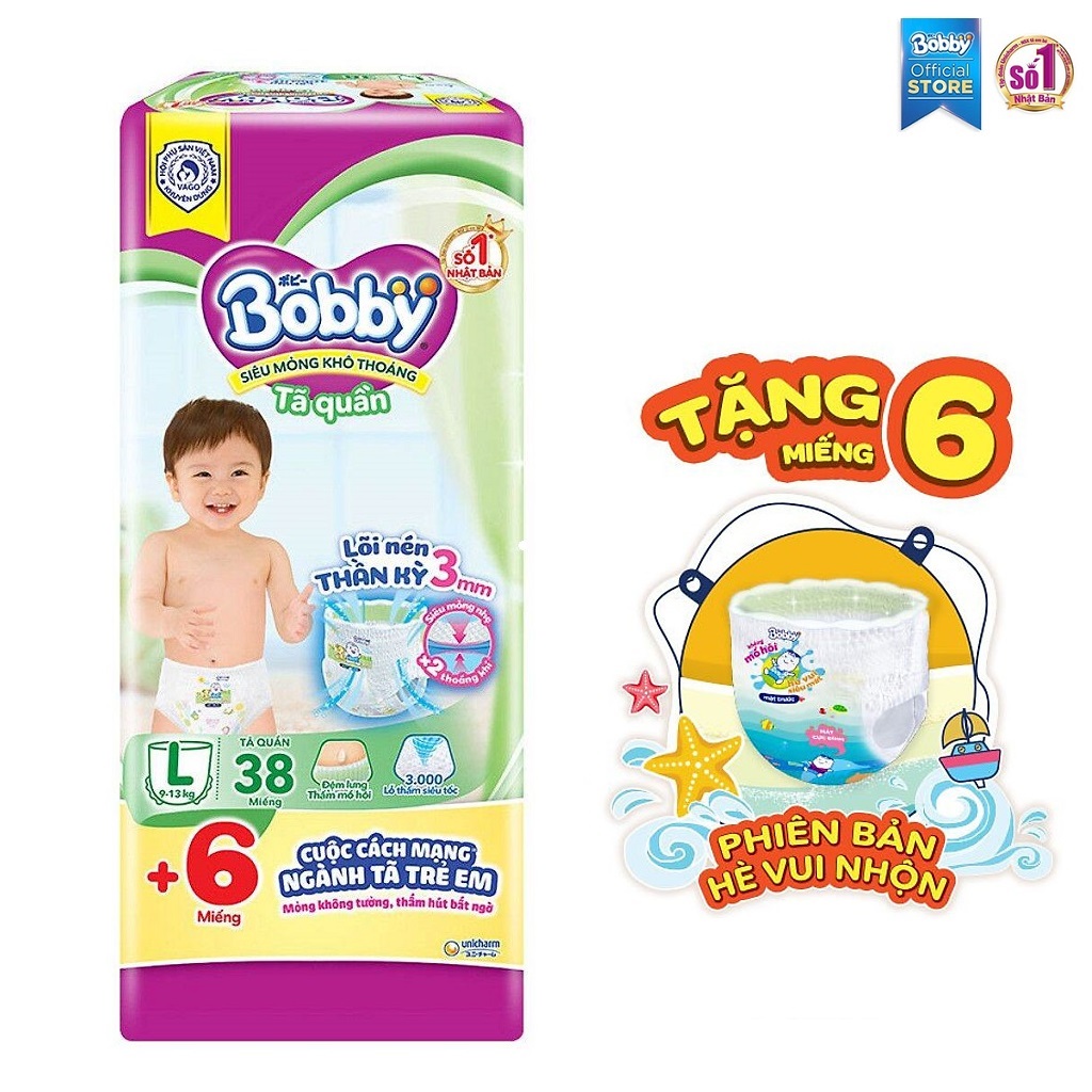 [Mẫu mới] Tã Quần Bobby (S44, M40, L36, XL32, XXL28, XXXL22).....: