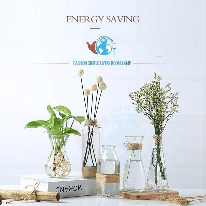 SET 5 lọ hoa thủy tinh MIX 5 MẪU SIÊU XINH tặng kèm 5 dây dừa trang trí, Hàng uy tín chất lượng giá tốt,