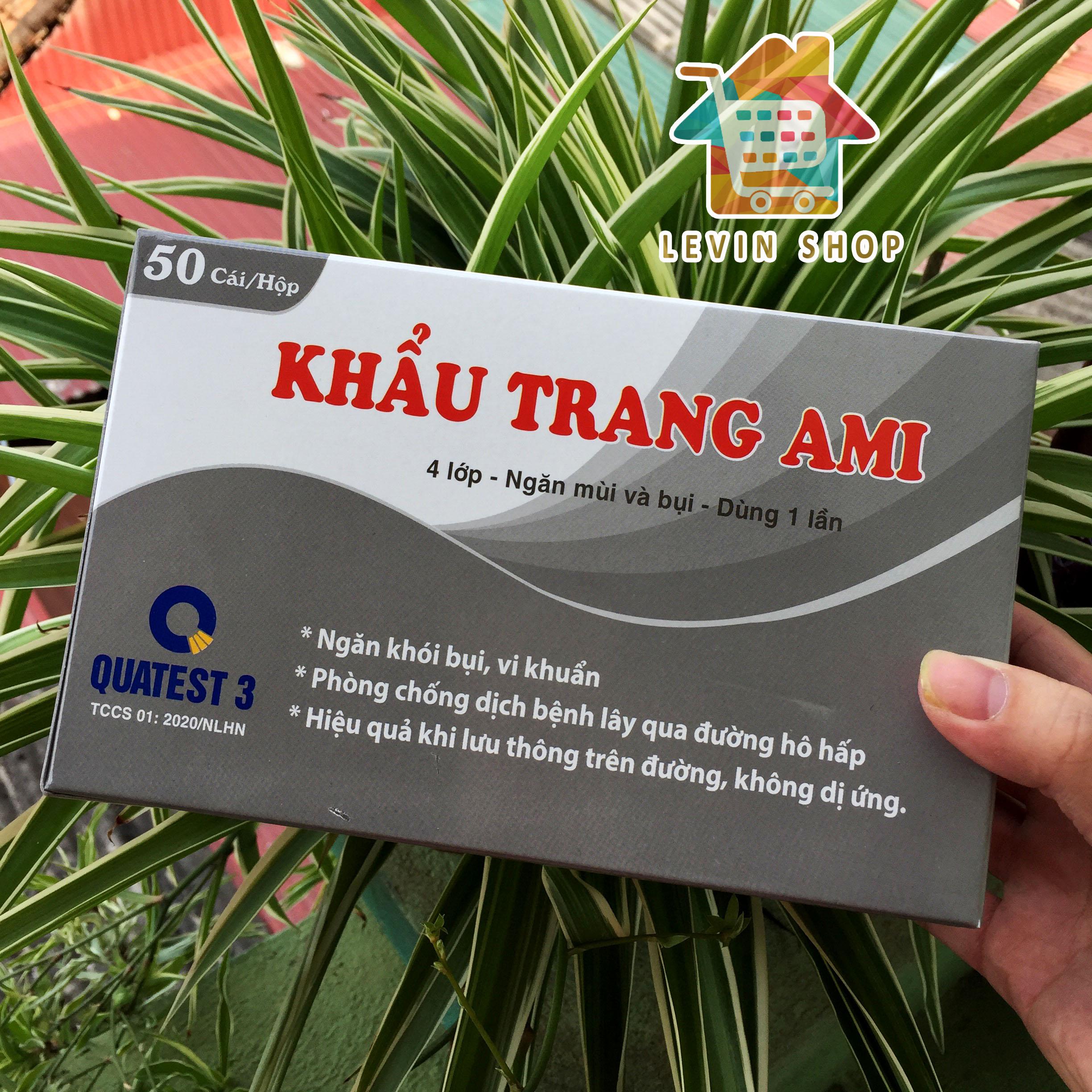 [Hộp 50 chiếc] [4 lớp] [Màu đen] Khẩu trang y tế Ami