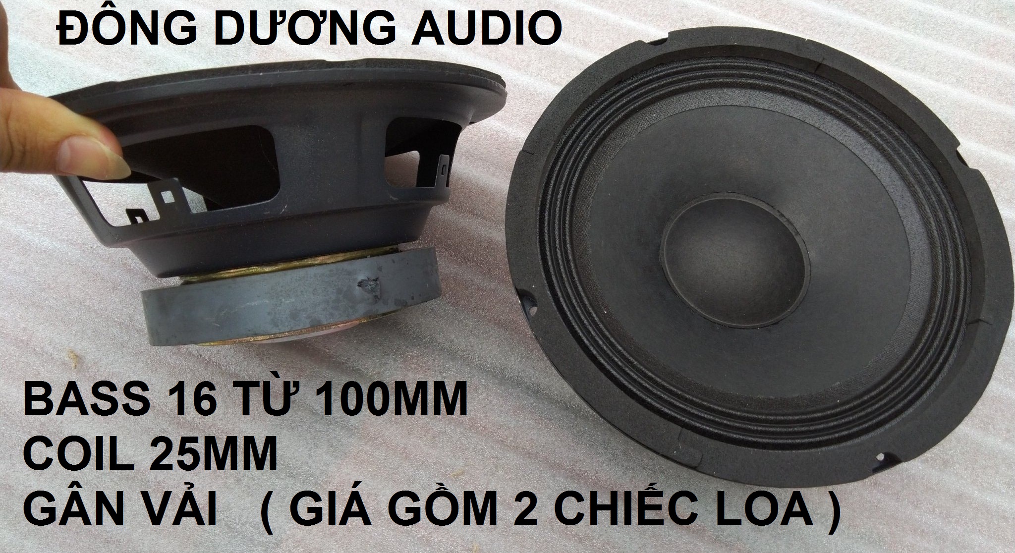 LOA BASS 16 GÂN VẢI TỪ 100 COIL 25 - GIÁ HAI LOA