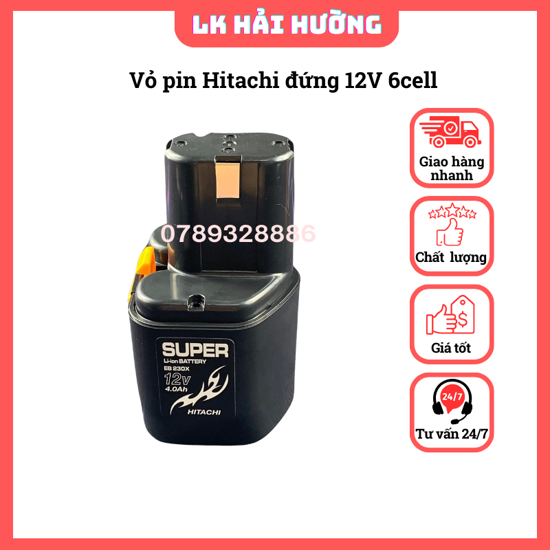 Vỏ pin Hitachi 12V 6cell Lion vỏ đứng