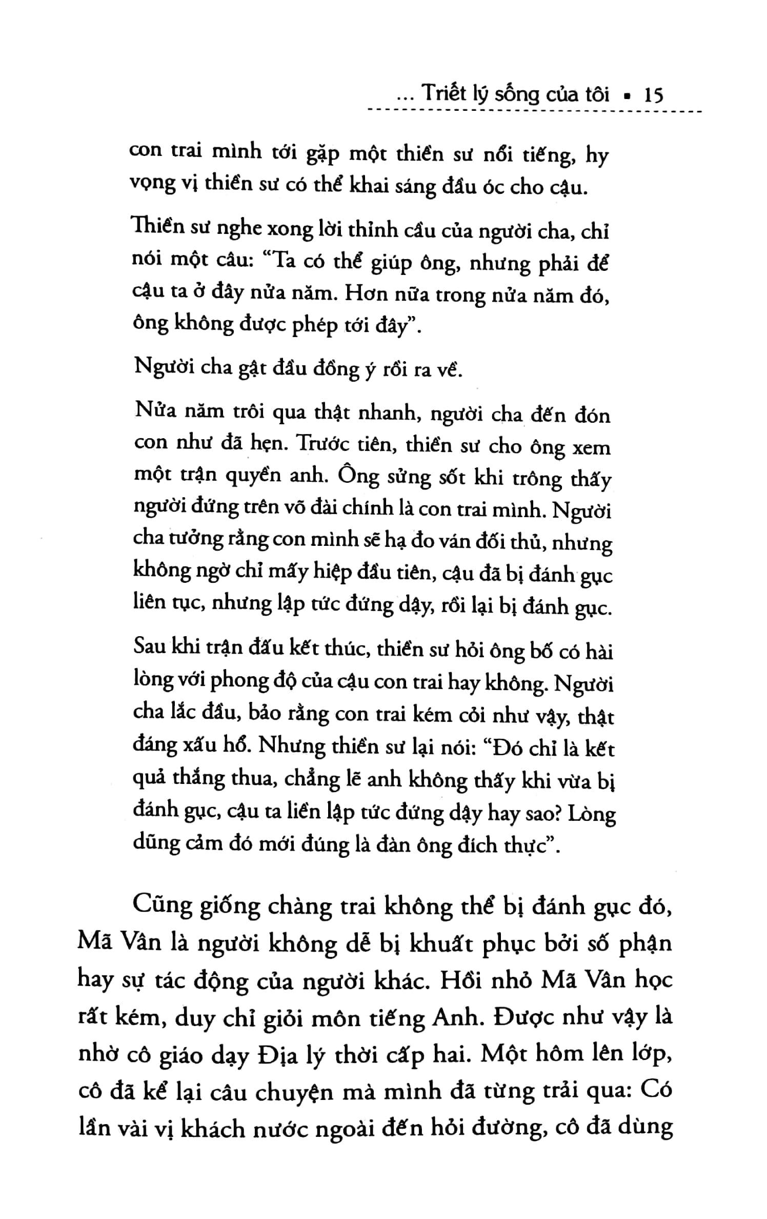 Mã Vân- Triết lý sống của tôi