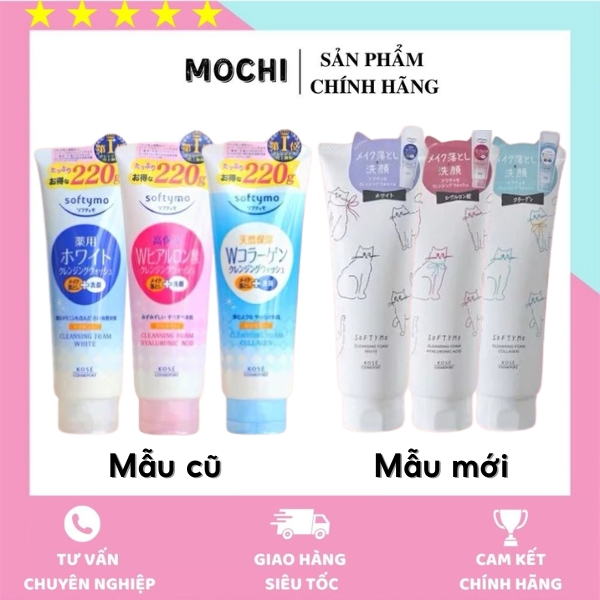Sữa Rửa Mặt Trắng Da Kose Softymo 190G/220G Nhật Bản