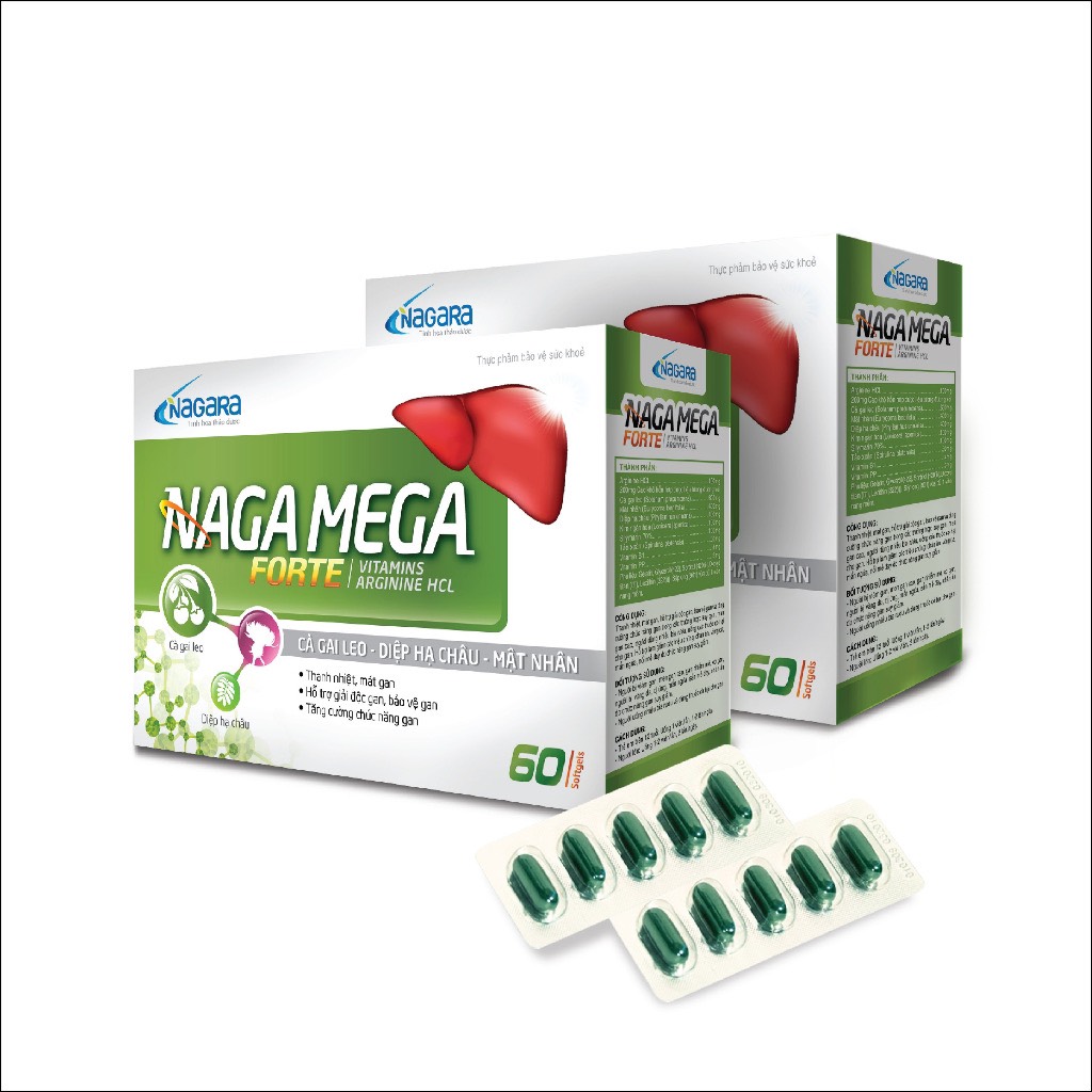 Bổ Gan NAGAMEGA / NAGA MEGA Thanh Nhiệt, Mát Gan, Hỗ Trợ Giải Độc Gan, Bảo Vệ Gan, Tăng Cường Chức Năng Gan - Hộp 60 viên