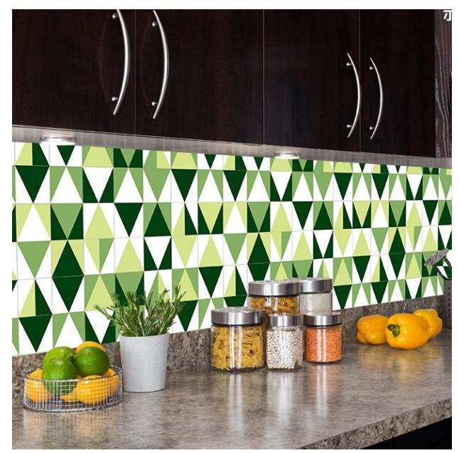 5 Mét Decal Dán Bếp Khổ 60cm Rộng Tráng Nhôm Chịu Nhiệt Có Keo - TAM GIÁC XANH