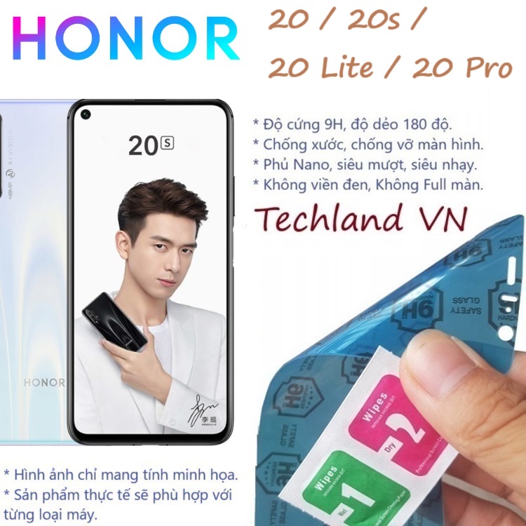 Cường Lực Phủ Nano Honor 20 / 20s / 20 Lite / 20 Pro - Trong Suốt, Không Full Màn, Không Viền Đen