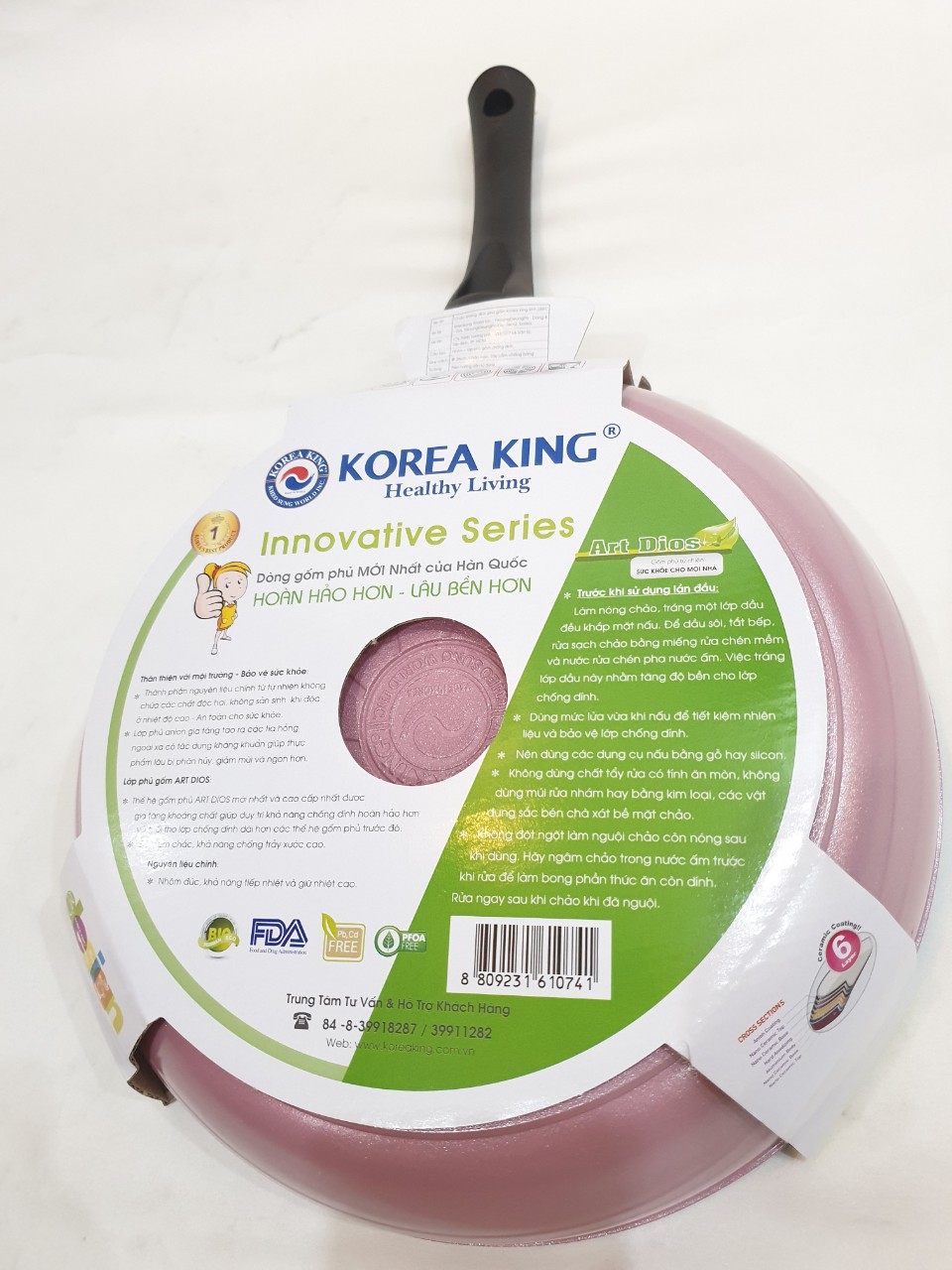 Chảo gốm Ceramic Korea King 26cm KFP-26IFC full các Size khác