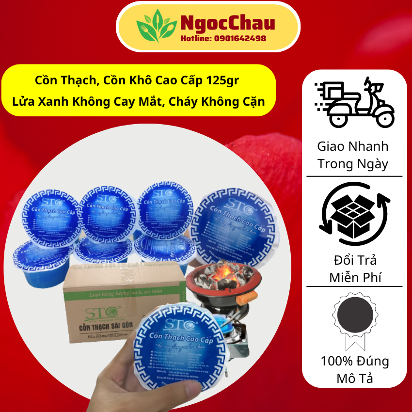 Cồn thạch sài gòn nhóm bếp cồn bếp than, lửa xanh - không cay mắt - không mùi, cồn thạch sài gòn cao cấp