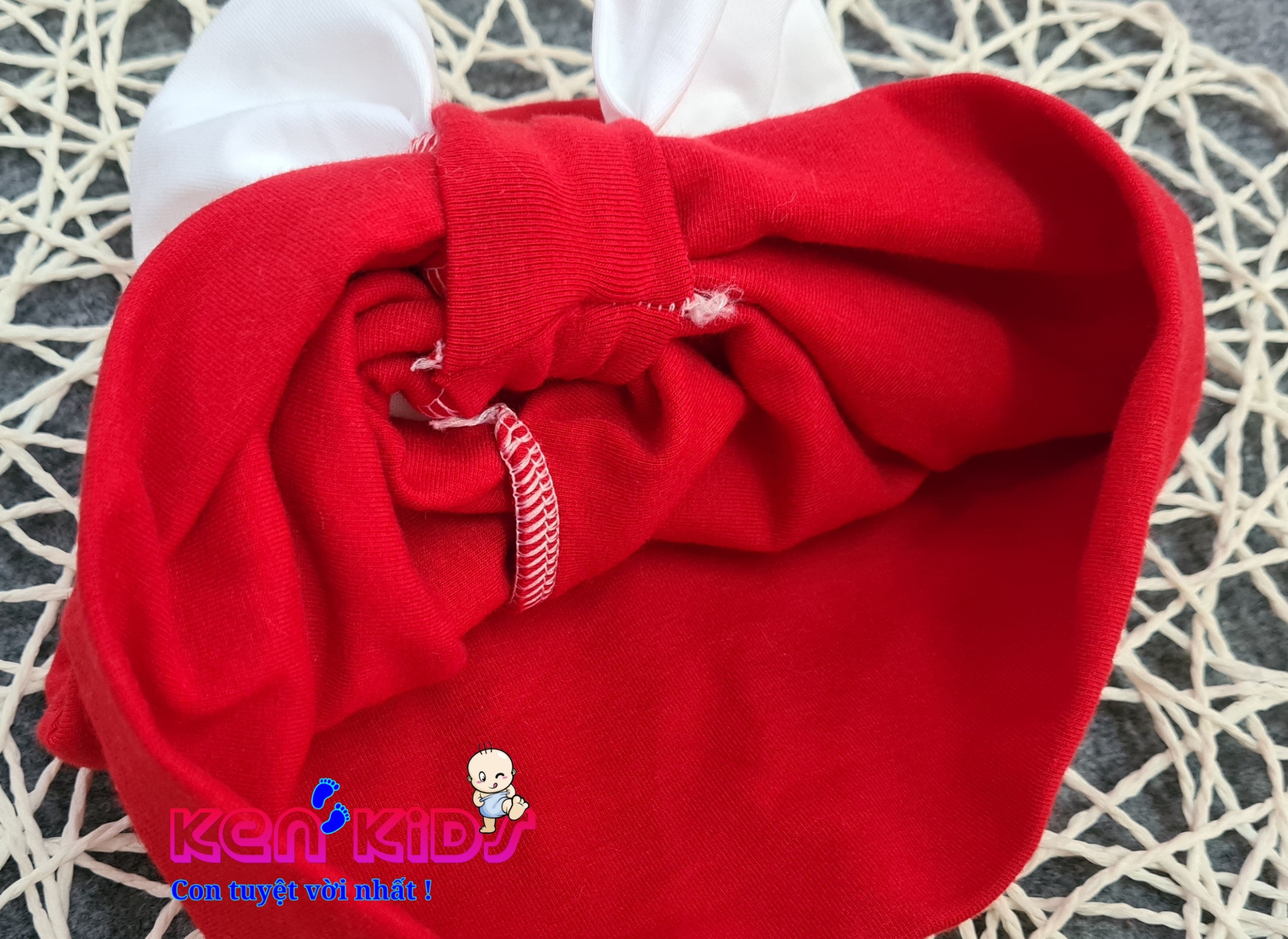 (5-10kg) Nón mũ Turban kiểu Ấn màu đỏ cho bé