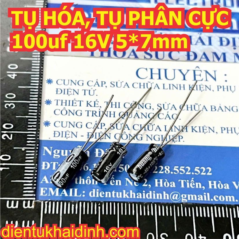 50 con TỤ HÓA PHÂN CỰC chân dài 100uF 16V 25V 35V 50V 100V 400V kde1795