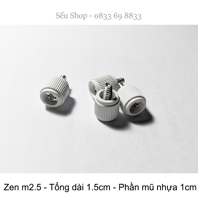 Ốc vặn tay nắp case vỏ cây máy tính PC - ốc trắng
