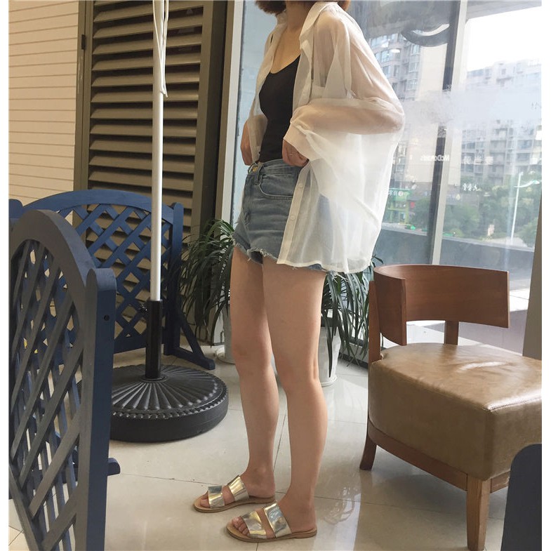 [HCM]ÁO SƠ MI VOAN TRẮNG KHOÁC NGOÀI