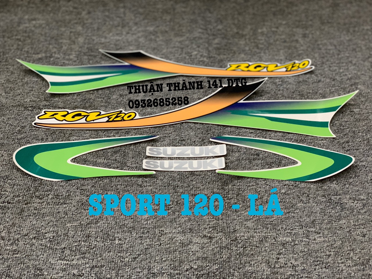 Tem sport 120 đỏ tươi - tem xanh lá - xipo - rgv120