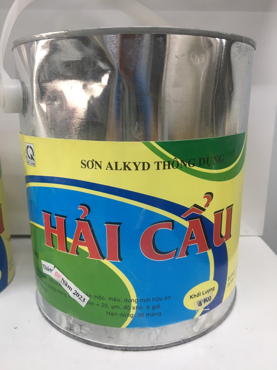 Sơn chống rỉ, chống sét Hải cẩu màu xám lót lon 900g/4kg/5kg