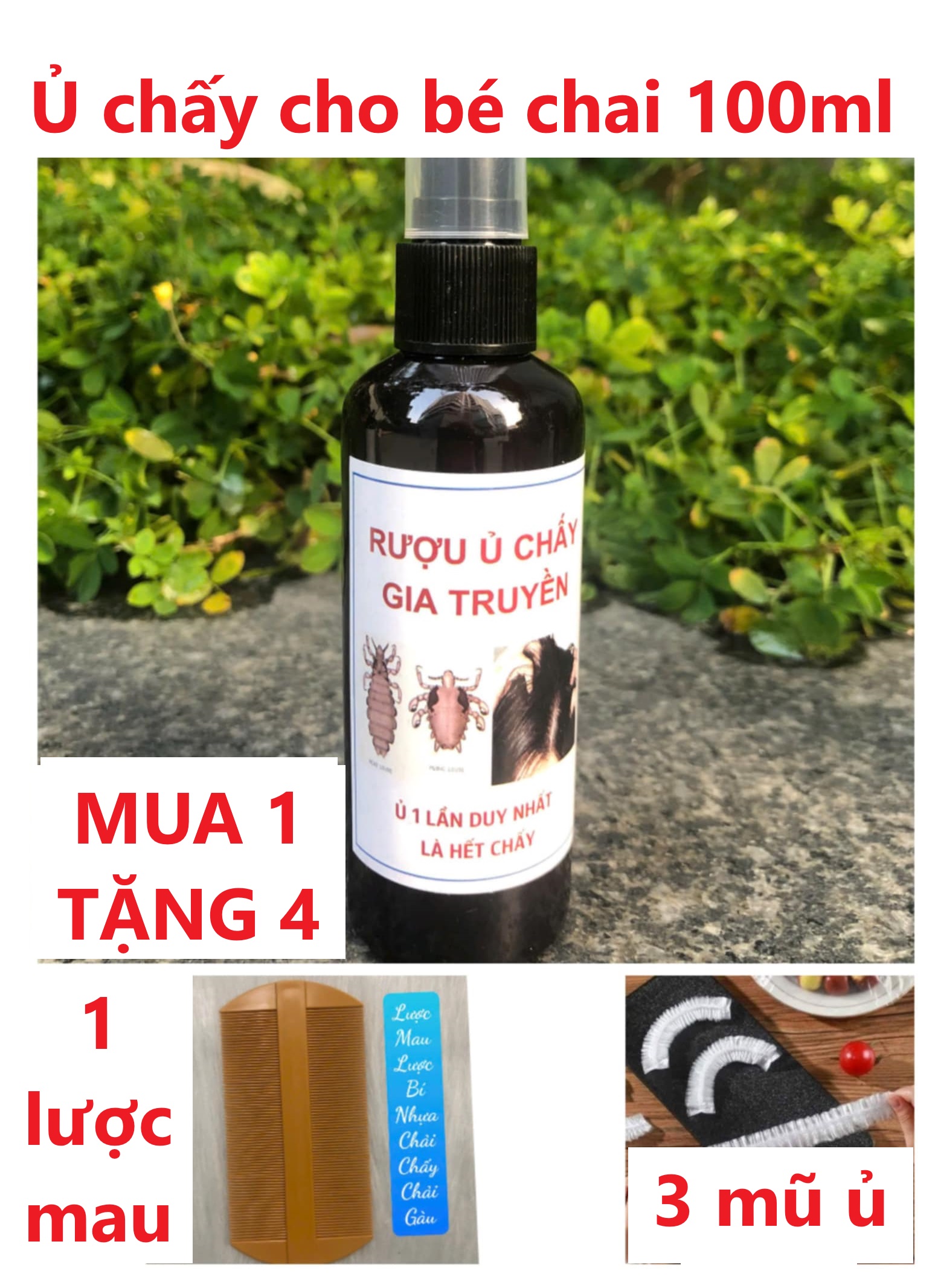 ( Mua 1 tặng 4) Ủ (dầu gội) Chấy (Chí) Một Lần Là Hết Chấy Chí. chú ý phân loại khi đặt đơn.tkvt2.