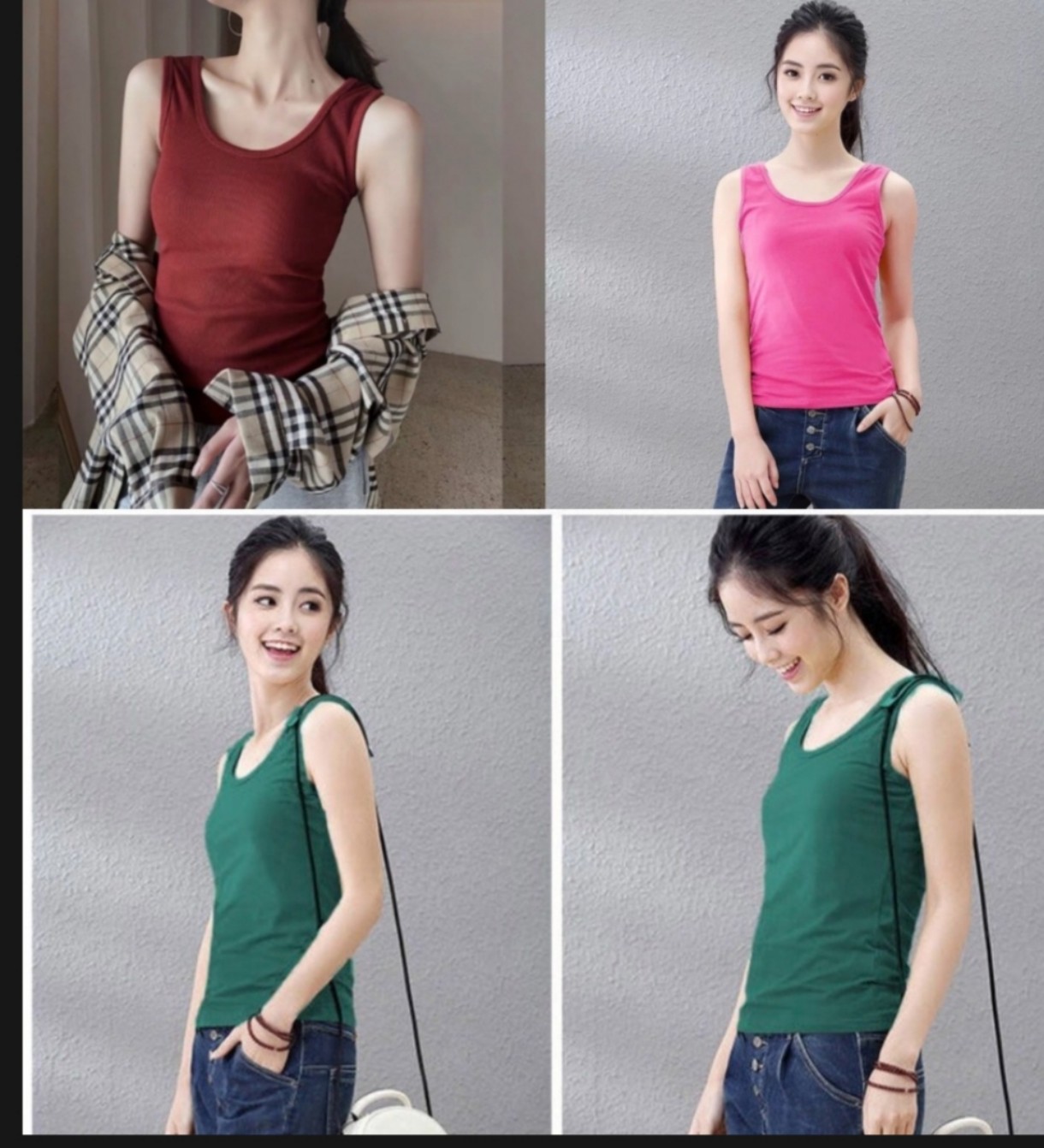 Combo 3 áo ba lỗ nữ (55-68kg hình thật  inbox shop để chọn màu)