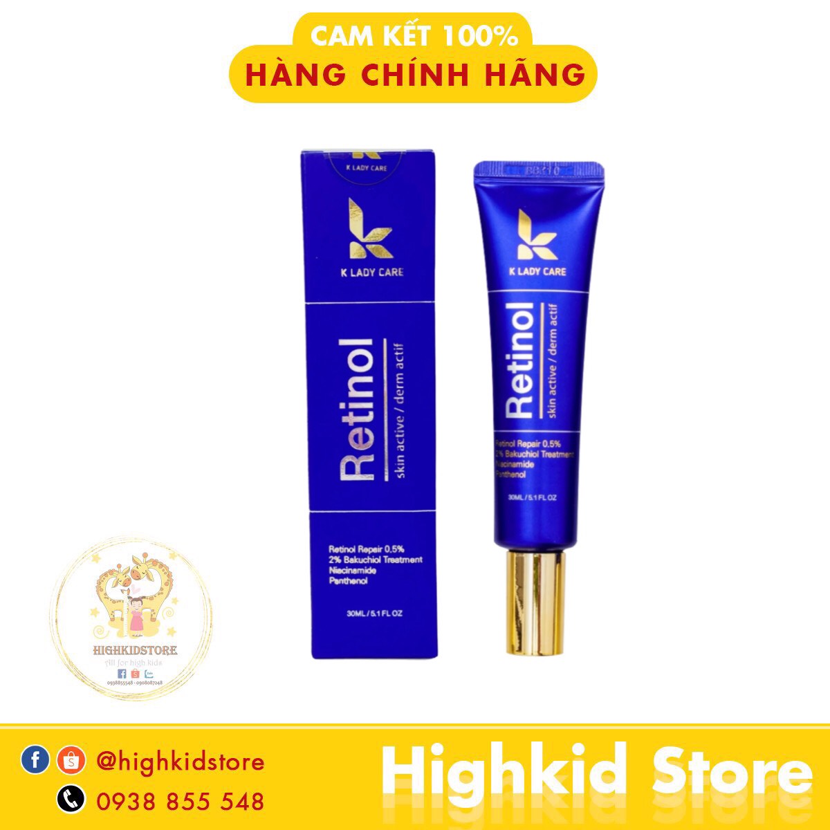 Kem dưỡng retinol k lady care 0.5% hàn quốc
