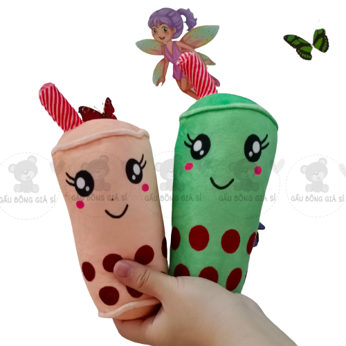 GẤU BÔNG LY TRÀ SỮA NHÍ 15CM