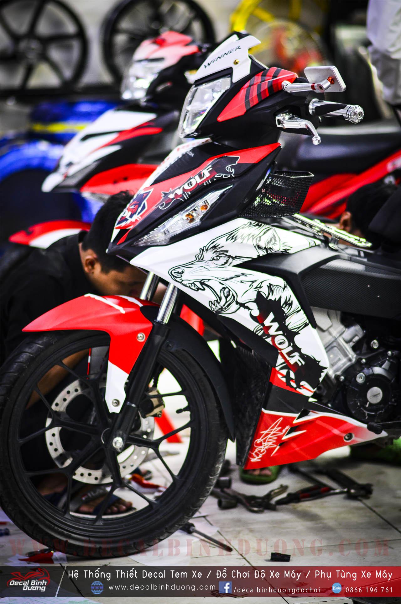 Tem Xe Winner 150 Trắng Đỏ Đen