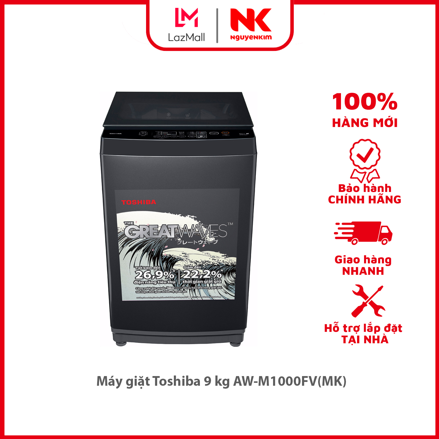 Máy giặt toshiba 9 kg aw-m1000fv