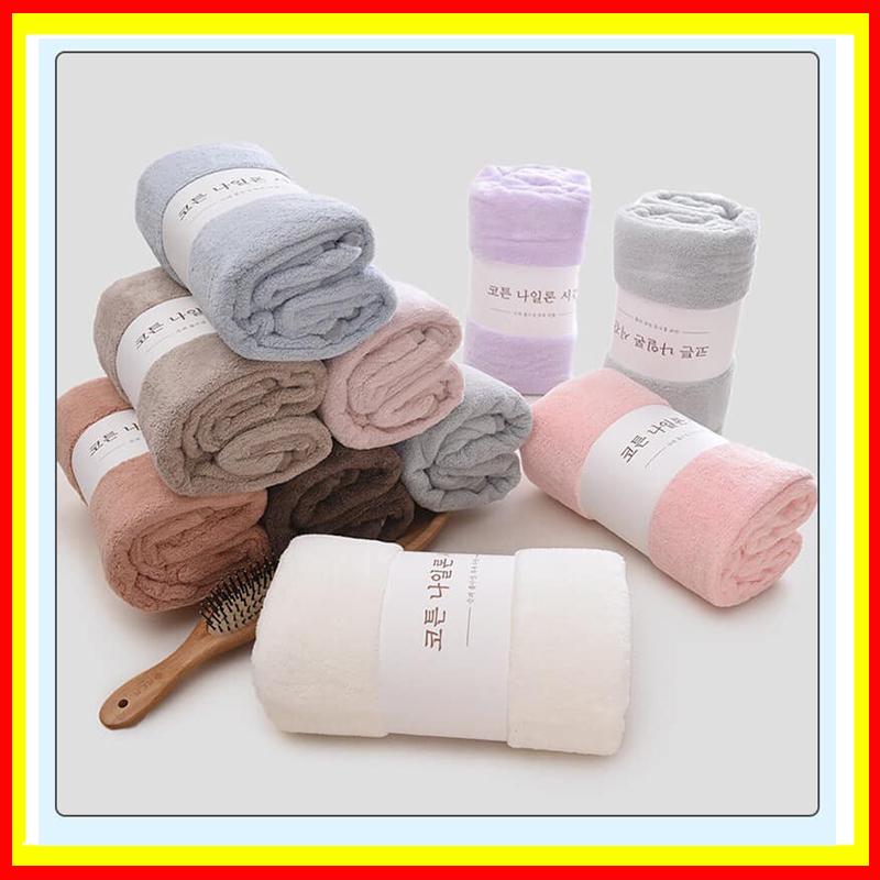 Set 2 Khăn Tắm Xuất Hàn Cao Cấp Siêu Mềm Mịn 140x70cm - Khăn Bông Tắm Hàn Quốc Hàng Xịn Siêu Thấm