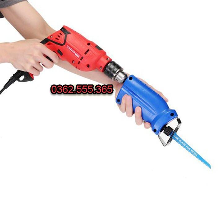 Bộ Đầu chuyển máy khoan thành máy cưa kiếm Loại Tốt - Lưỡi cưa kiếm gắn máy khoan cầm tay