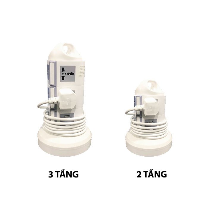 [HCM]Ổ điện đa năng 2 tầng 7 ổ cắm 2 cổng USB