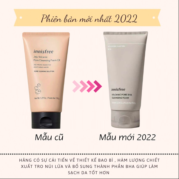 Sữa Rửa Mặt Tro Núi Lửa Innisfree Jeju Volcanic BHA Pore Cleansing Foam