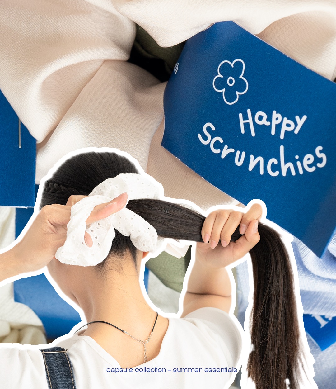 Dây buộc tóc vải NAKED by V - Happy Scrunchie